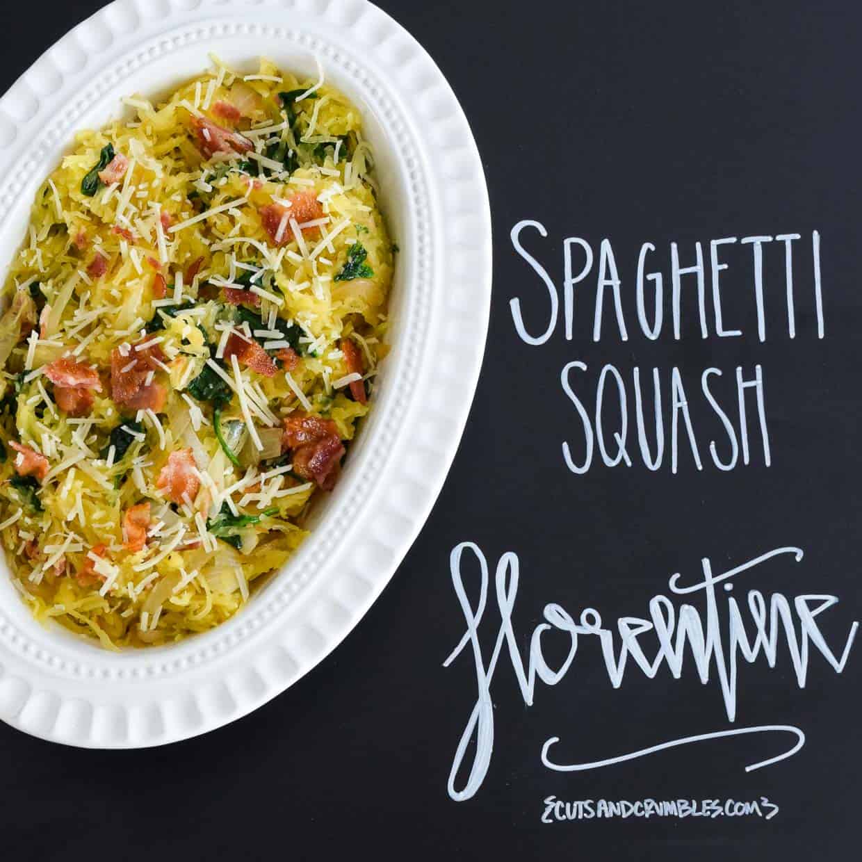 Spaghetti Squash Florentine - Cuts and Crumbles