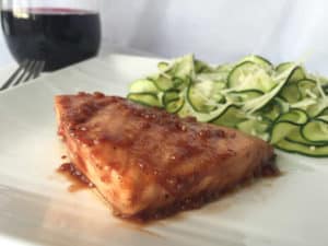 easy balsamic roasted salmon old photo
