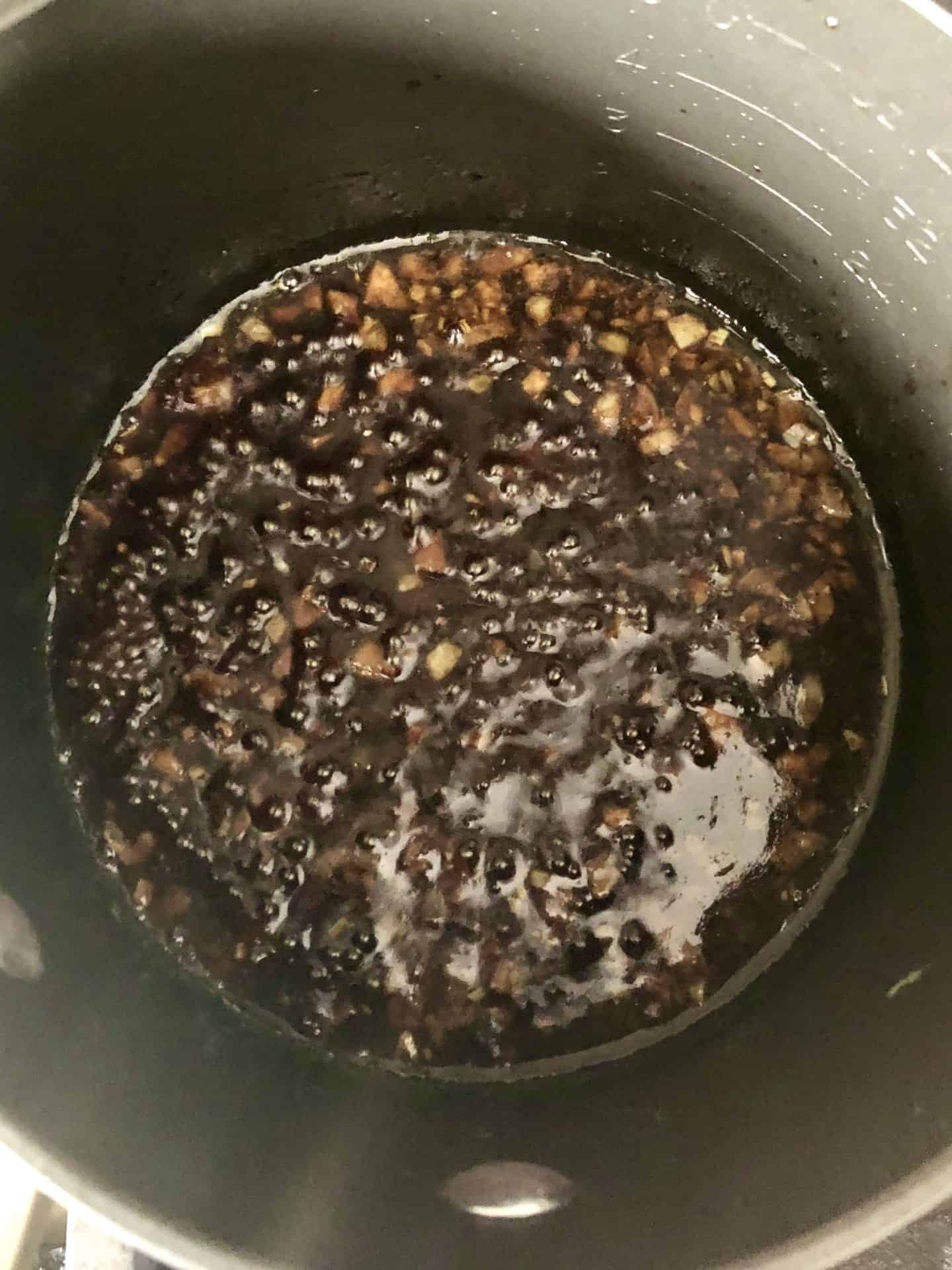 Glaze being cooked in pot