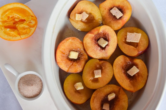 roasted plums and peaches