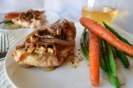 brie and caramelized onion stuffed chicken