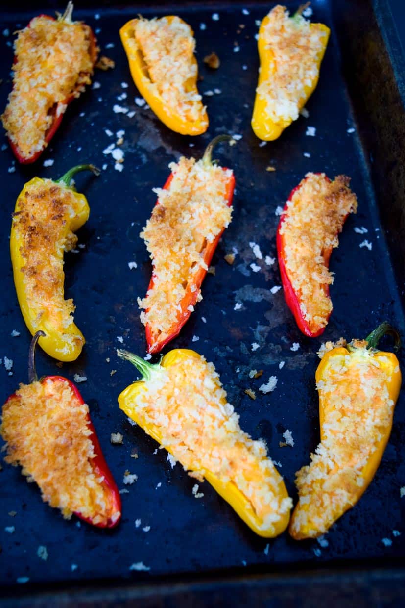 Southwestern Mini Peppers on slate serving tray 