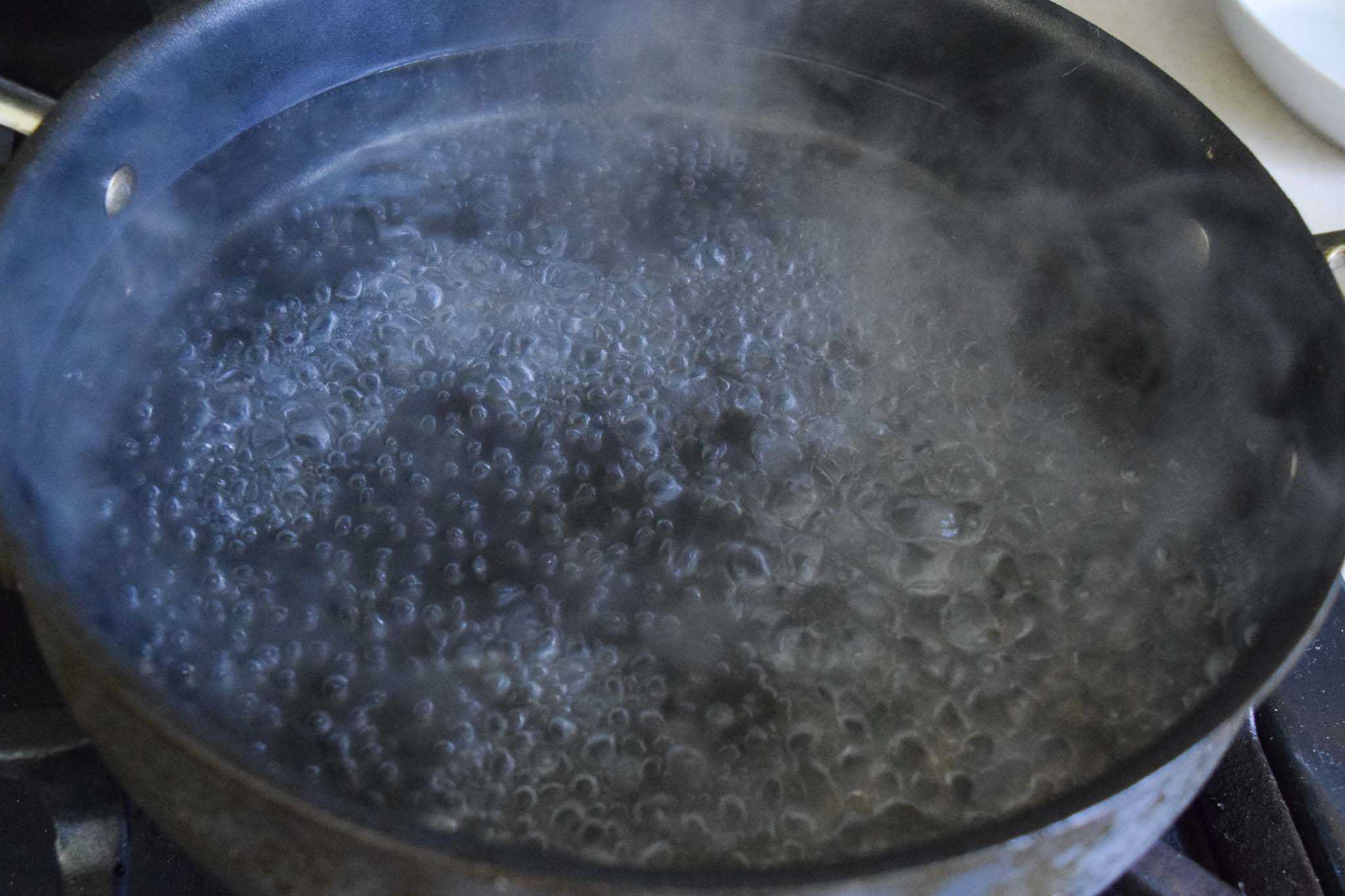 water boiling in pan