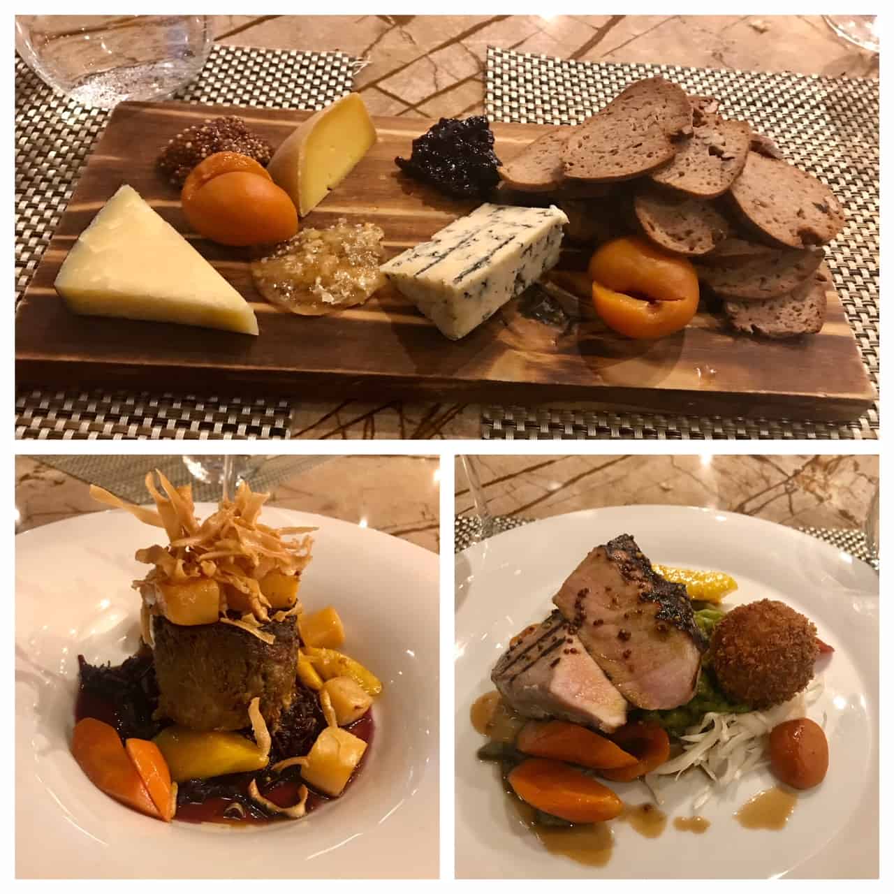Collage of images of dishes from Treadwell Restaurant