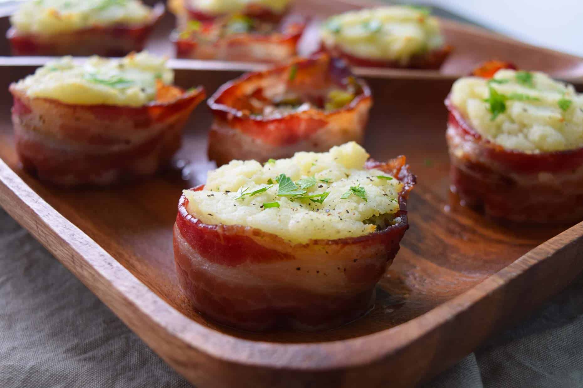 Thanksgiving Leftover Bacon Cups | Cuts and Crumbles