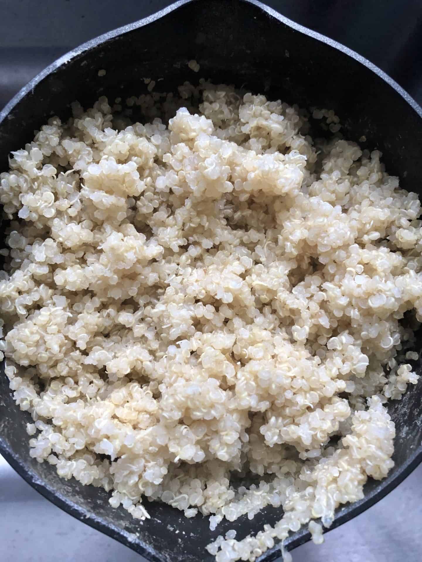 fluffy quinoa in pot