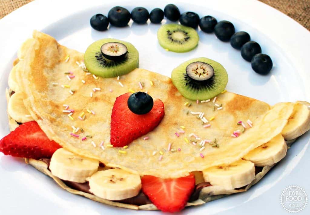 pancake shaped like monster with face 